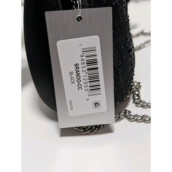 NINA Brando Black Crystal Evening Clutch Top Handle Chain Strap Formal Bag NWT - Picture 8 of 16
